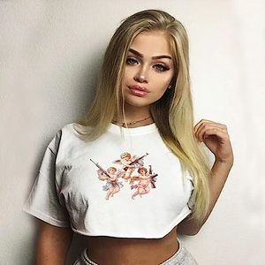Angel army 👼🏼 cropped t-shirt